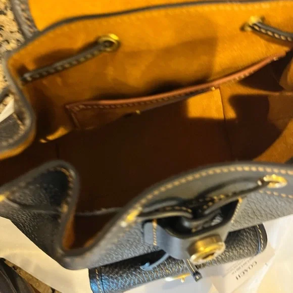 Coach Riya Black Backpack 21 with tea rose (no hang tag) - Picture 3 of 5